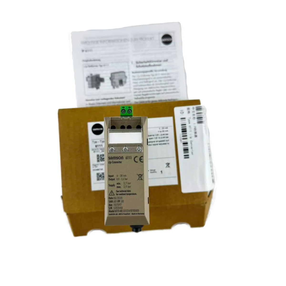 SAMSON Electrical Conversion Gas I / P Output Pressure 0-2.4bar Original Genuine 6111-0020121112110098