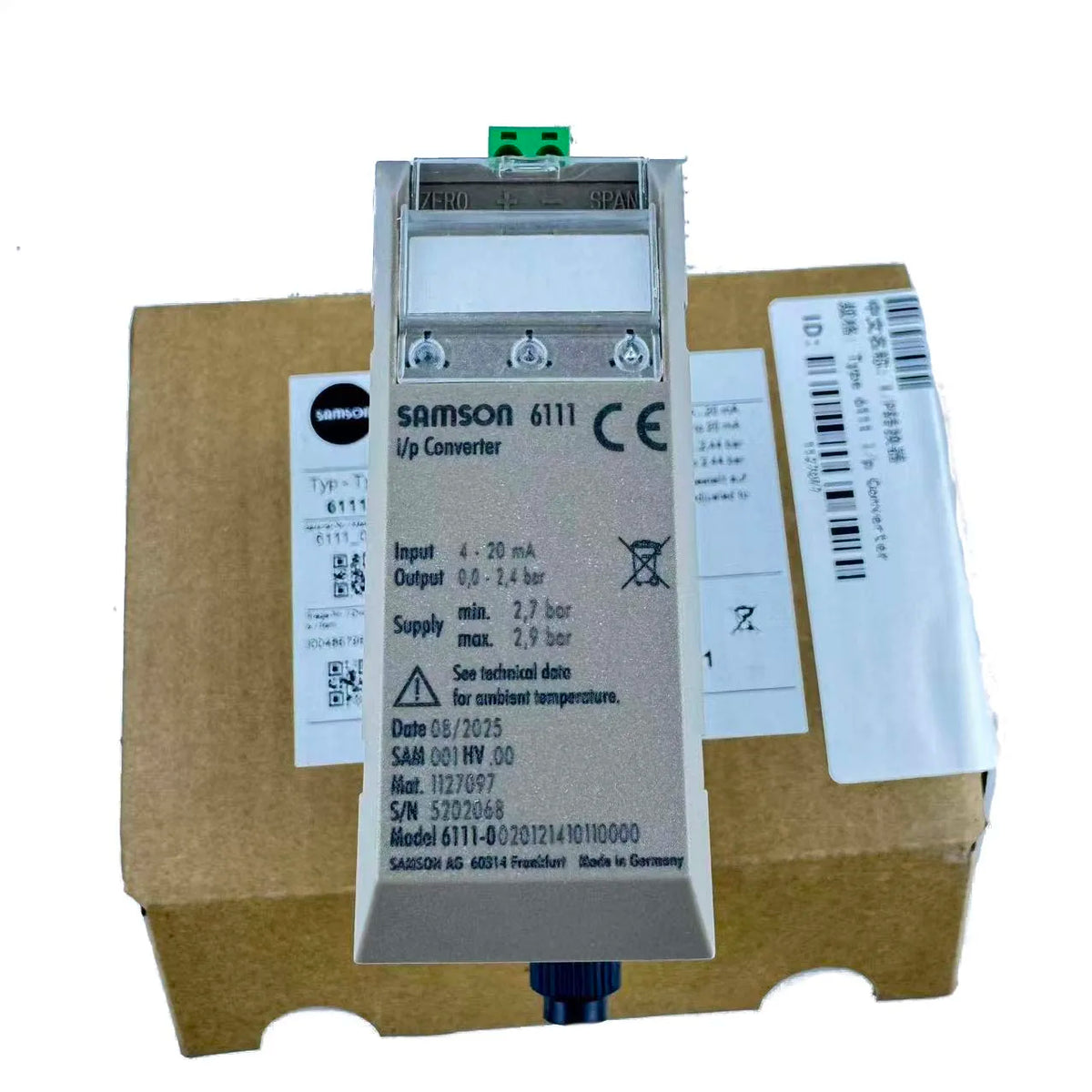 SAMSON Electrical Conversion Gas I / P Output Pressure 0-2.4bar Original Genuine 6111-0020121112110098
